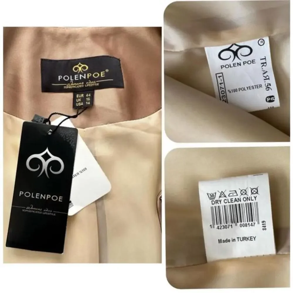NWT Satin Skirt‎ Suit 3Pc Set Blazer/Top/Skirt Formal Lined Long Sleeves